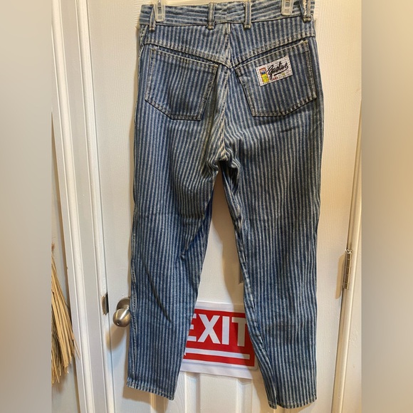 RARE 1980’s Gasoline Jeans | Paris, France Striped Denim | High Waist Sz. 11 Jrs - Picture 4 of 12